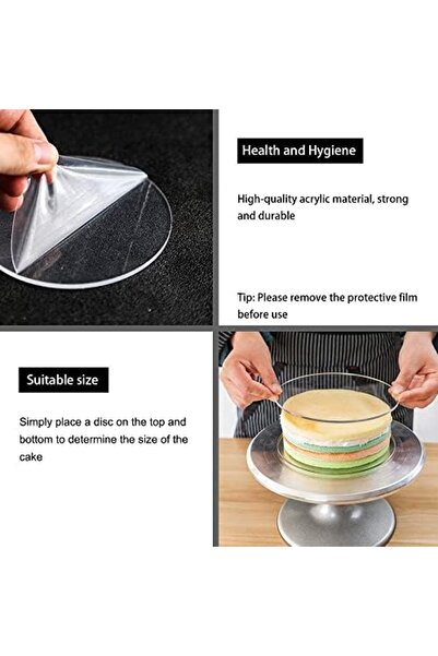 Generic Acrylic Circle, 3 Pcs, Round Transparent Plate for Painting, Cake Stand, DIY Displays (15, 18, 22cm)