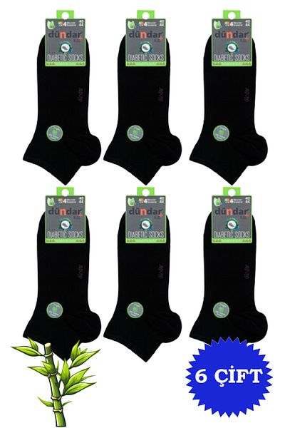 Dündar Men's Bamboo Diabetic Short Socks 4 Seasons 6 Pack