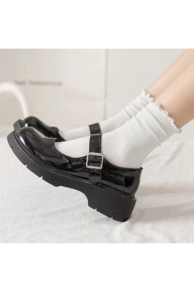 delis Set of 5 Pairs of Socks for Women, Ss085, White/Black, Universal Size