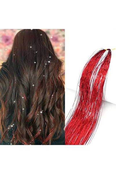 Mina Peruk Hair Tinsel Saç Simi - Ht11 / Kırmızı