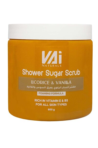 vai naturals مقشر السكر الرغوي بخلاصة عرق السوس والفانيليا - تنظيف عميق وتفتي...