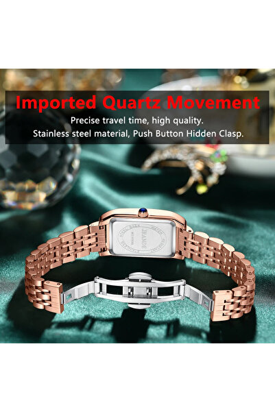 POEDAGAR Ceas Dama Cs1514, Otel Inoxidabil, Rose Gold, Cadran Alb