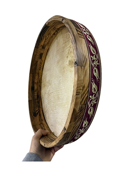 bademüzik Bendir Keçi Derili 40cm İçten Akortlu Ceviz Kasnak Kılıflı