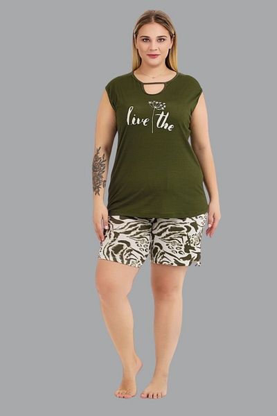 Truva XXL Plus Size Shorts Pajama Set