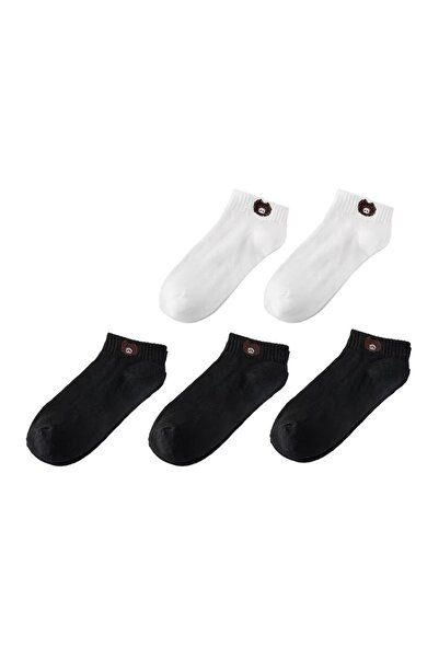 delis Set 5 Perechi De Sosete Pentru Dama, Ss0123, Alb/negru, Marime Universala