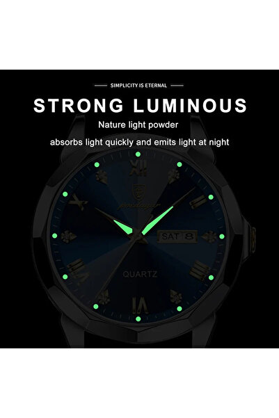 POEDAGAR Ceas Barbatesc Cs1381, Otel Inoxidabil, Argintiu, Cadran Negru