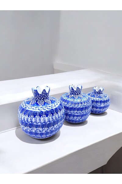 sharp&art 3'LÜ %100 EL İŞLEMESİ,DEKORATİF NAR ve LALE TAKIMLARI,EV DEKORASYON...