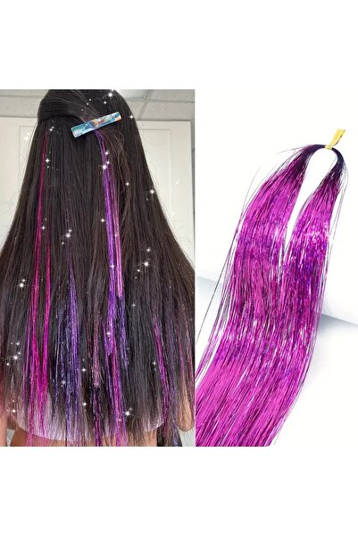 Mina Peruk Hair Tinsel Saç Simi - Ht05 / Fuşya