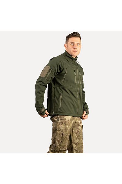 Wolftrap Tactical معطف سوفتشيل كاكي 11 جيوب مقاوم للماء والرياح 241 معطف تكتيكي