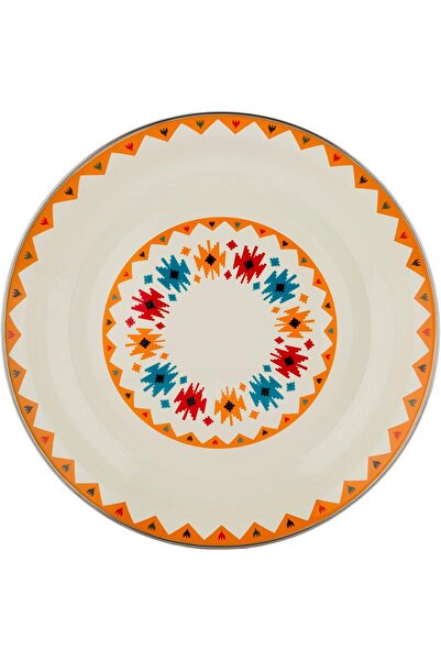 Generic Al Seif Cream Enamel-Coated Carbon Steel Plate, 32 cm, 1 Piece