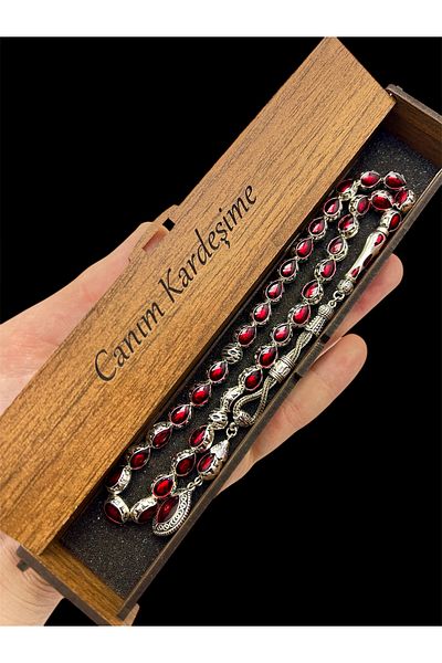 KANUNİ TESBİH Metal Red Enameled Rosary, Men's Rosary, Gift Rosary, Special Wooden Boxed Rosary, Special Rosary