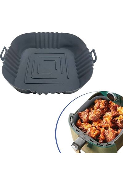 Natural Heat Resistant Washable Silicone Oven Airfryer Square Model Baking Mat 20 cm