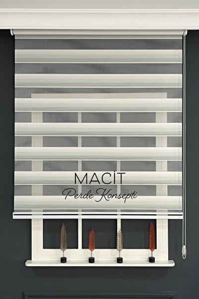 Macit Design Geçişli Mikro Plise Zebra Stor Perde (Dayanıklı Alüminyum Kasa)