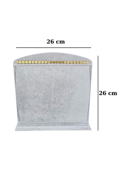 ÖZER KUTU Curved Bracelet * Rosary Stand (22 Metal Hangers) Gray (26 X26 cm)
