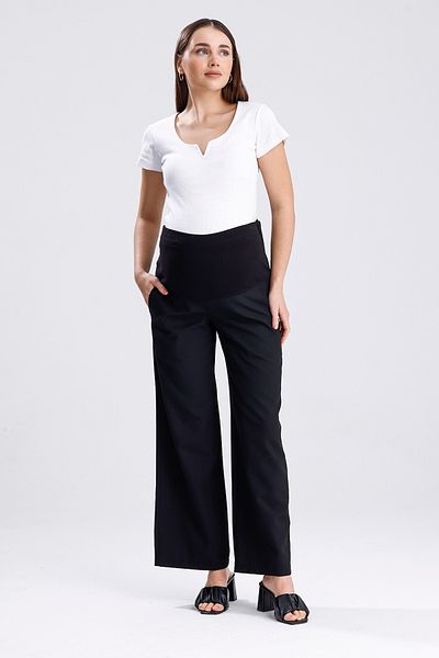 KATLİN MATERNİTY WEAR Pregnant Loose Wide Leg Viscose Fabric Trousers Adjustable Waist