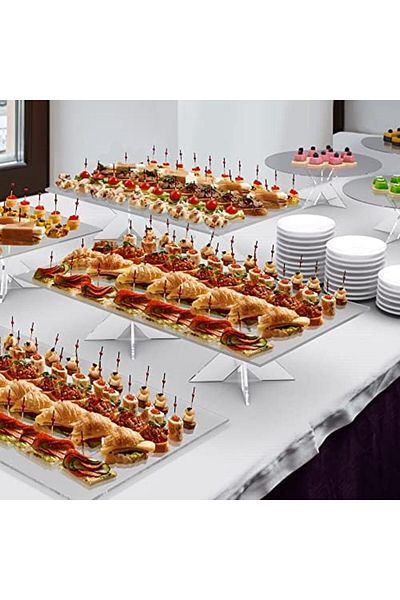 Generic Acrylic Display Stand, Buffet Serving Tray Riser for Cupcakes, Pastries, Appetizers (24"x16")