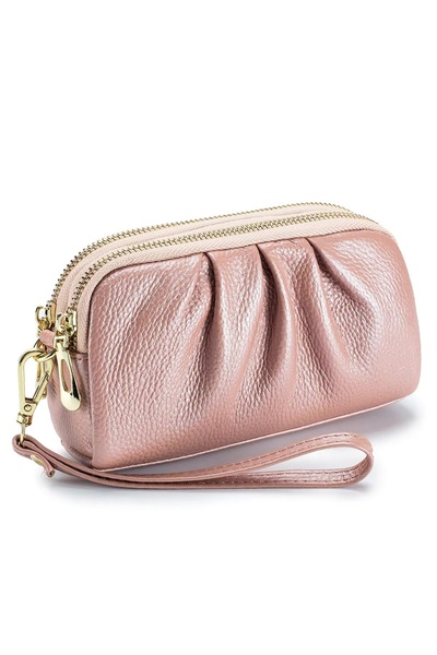 delis Bag Wallet, Rain Pt1337, Genuine Leather, Pink