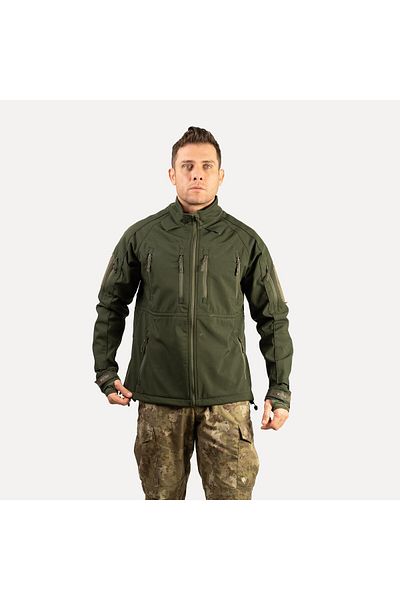 Wolftrap Tactical معطف سوفتشيل كاكي 11 جيوب مقاوم للماء والرياح 241 معطف تكتيكي