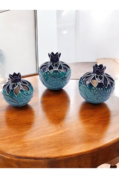 Genel Markalar 3'LÜ %100 EL İŞLEMESİ,DEKORATİF NAR ve LALE TAKIMLARI,EV DEKOR...