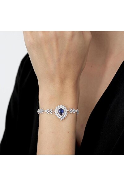 Mia Vento Effective Diamond Sentetik Sentetik Safir Markiz Serenatı Gümüş Bileklik