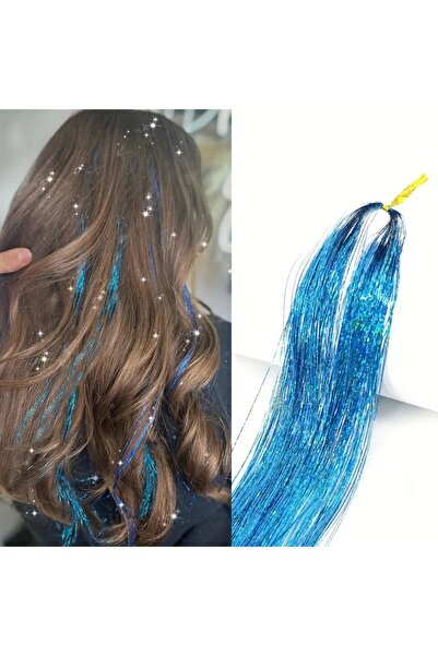 Mina Peruk Hair Tinsel Saç Simi - Ht02 / Açık Mavi