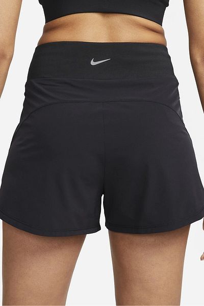 Nike Dri Fit Fitness High Waisted 3" Brief Lined Training Women's 2 Pocket Training Shorts Black