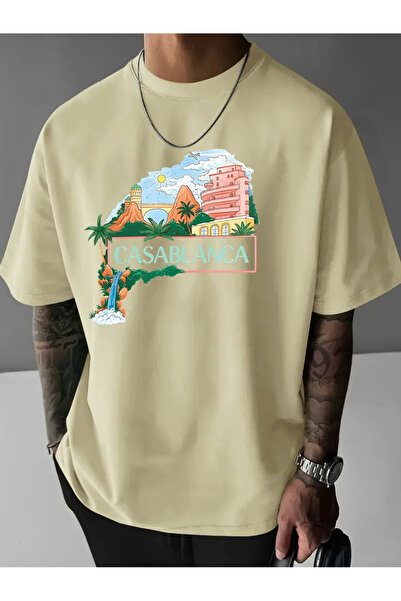 valeuras Ανδρικό μοντέρνο γραφικό μπλουζάκι "CASABLANCA".