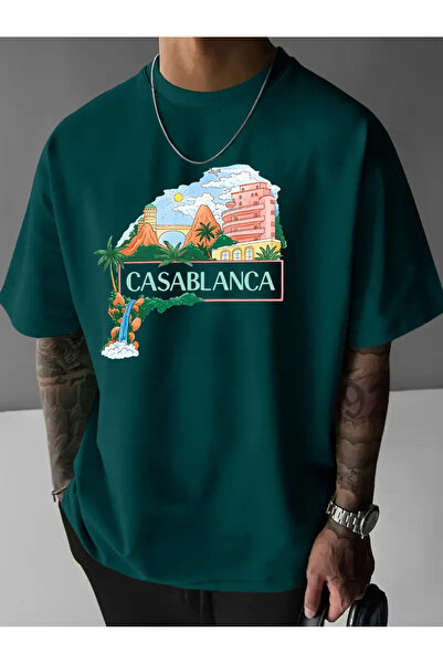 NEW TRENDY COLLECTİON Ανδρικό μοντέρνο γραφικό μπλουζάκι "CASABLANCA".