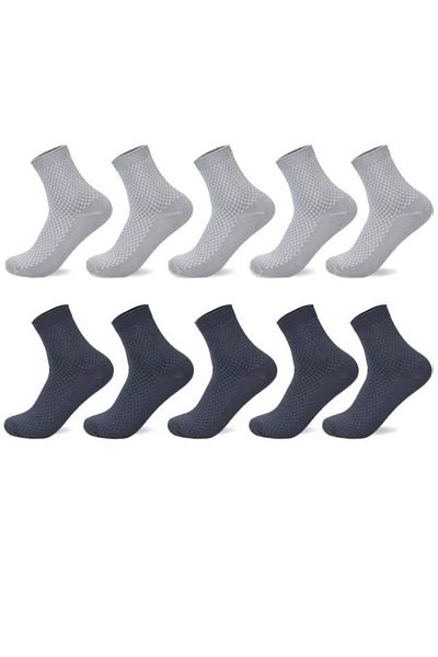 delis Set of 10 Pairs of Socks for Men, Ss009, Gray, Universal Size