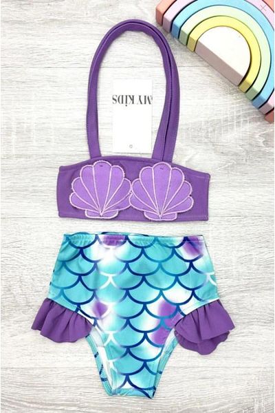 RAPAPA Girl's Seashell Patterned Bikini Set 2802m