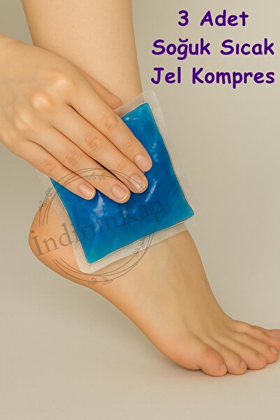 İndirimKap 3 Adet Termojel Sıcak Soğuk Kompres Jel Buz Paketi, 3 Adet Soğutucu Jel Isıtıcı Jel Kompres 13x13cm