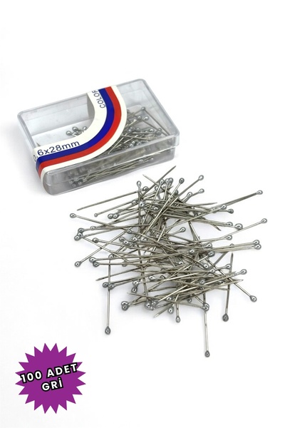 Loggia Toplu İğne Gümüş Gri 100 Adet - Eşarp Ve Şal İğnesi Çok Amaçlı Nişan D...