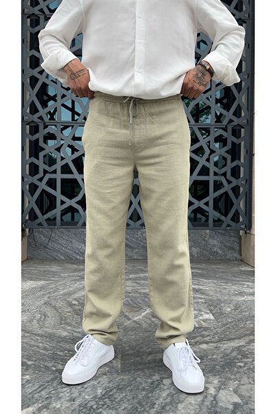 PEERLESS STORE Regular Kalıp %100 Keten Pantolon
