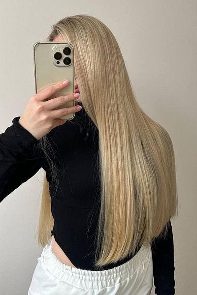 TAKIŞTIR شعر نصف قمر مقاوم للحرارة وقابل للغسل، رغوة العسل-Düz-65Cm-231 Gr-2 AdetYanÇıtÇıtSaç