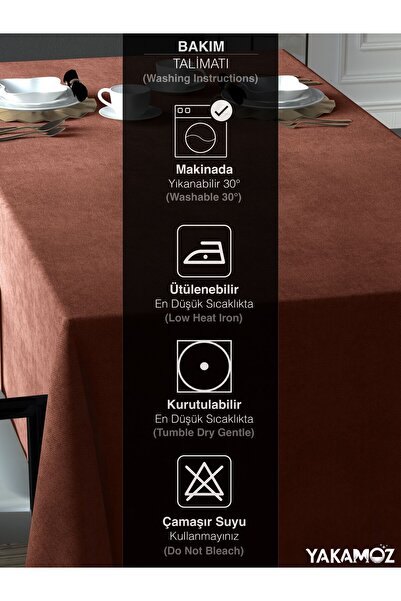 Yakamoz TILE COLOR VELVET TEXTURED TABLE COVER LEAD-FREE VELVET TOUCH SERIES