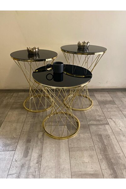 BKLİFE 3'LÜ POTA ZİGON GOLD KAPLAMA 4MM TEMPERLİ KIRILMAZ SİYAH CAM