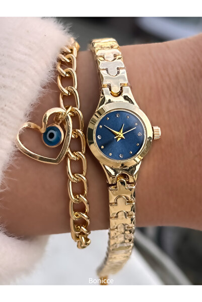 Bonicce Brand Yellow Color, Black Dial, Retro Vintage Minimal Case Women's Wristwatch Gift