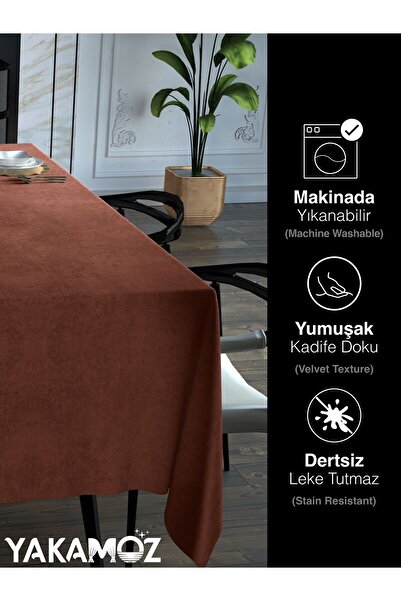 Yakamoz TILE COLOR VELVET TEXTURED TABLE COVER LEAD-FREE VELVET TOUCH SERIES