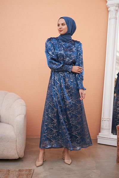 Nissra Φόρεμα σιφόν με μανίκια με μπαλόνι Ankanoor Anka251518