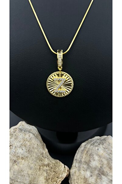 Butik Madalyonlu Z Harfli Çelik Kolye