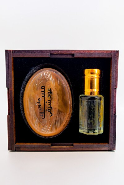 MUSK AL TAHARA صابون الجسم أورينتال أود 50 مل + مسك 6 مل - علبة خشبية