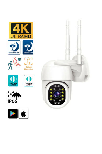 Hietech Dış Ve Iç Mekan 360° Gece Görüş Sensörlü Harekete Duyarlı 1080p 4k Ip...