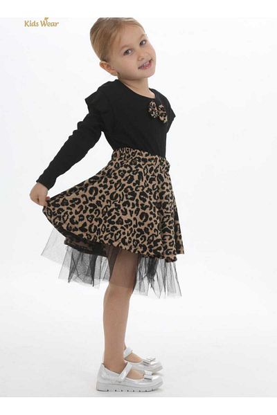 AZRA ÇOCUK GİYİM ROCHIE FETE TUL LEOPARD LICHRA ROCHIE BUMBAC BUMBAC...