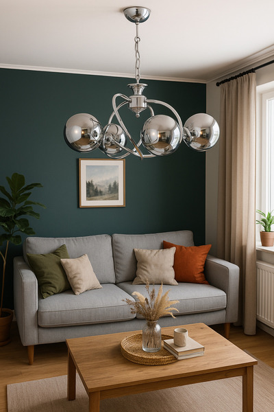 Coka Ahsen avize 4 lü krom