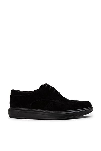 Deery Γνήσια Suede Black Comfort Casual Ανδρικά Παπούτσια