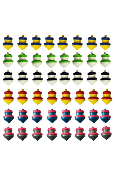 Mia 48'li Plastik Basmalı Kendinden Dönen Topaç - Plastik Topaç 48 Adet