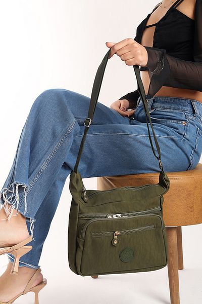 Moda Lime Women's Khaki Multi-Eye Shoulder and Crossbody Bag