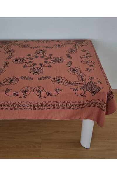 Milenam Etnik Desenli Kare Sofra Bezi Piknik Örtüsü Masa Örtüsü