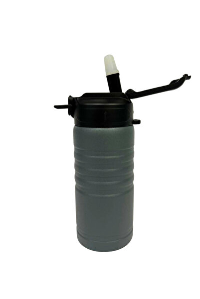 Komano Pontika Flask and Drinker 500 Ml.304 Stainless Steel, Non-Leaking, Automatic Straw, Silicone Mouthpiece Lid