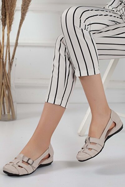 Kocamanlar Ayakkabı Ayakdaş Sa detaljem kopče Ženske Baletanke Cipele BEŽ